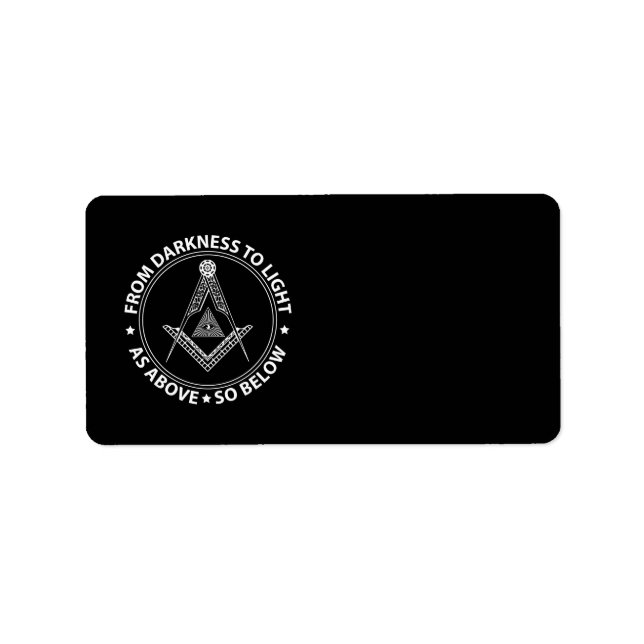 Freemasonry symbol label (Front)