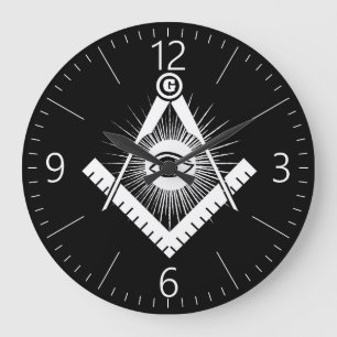Freemasonry symbol large clock