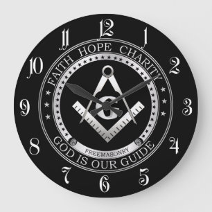 Freemasonry symbol large clock