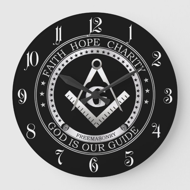 Freemasonry symbol large clock (Front)