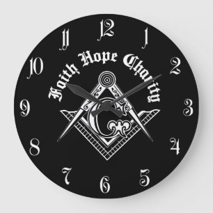 Freemasonry symbol large clock