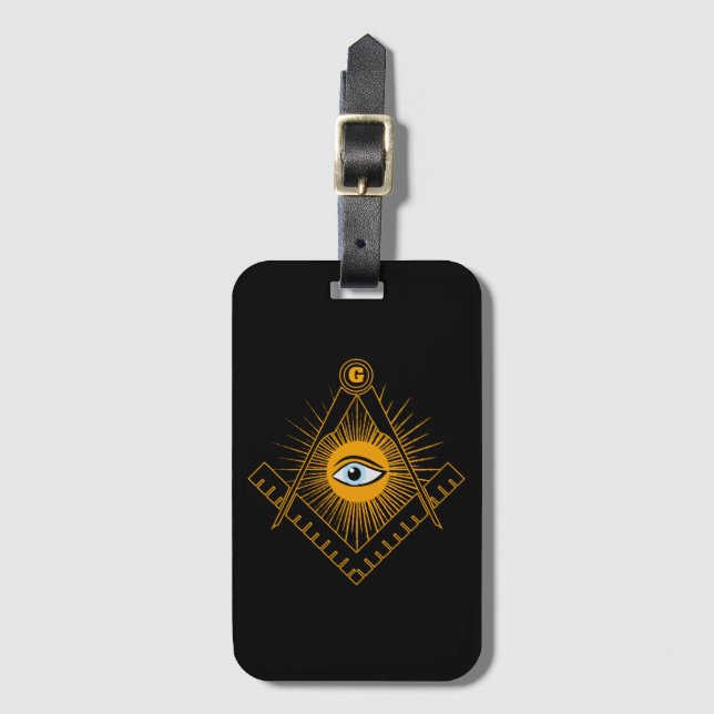 Freemasonry symbol luggage tag (Front Vertical)
