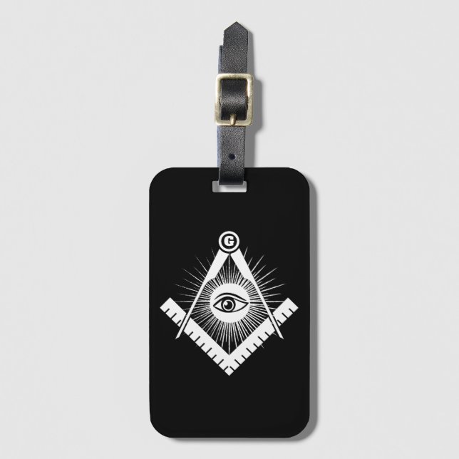Freemasonry symbol luggage tag (Front Vertical)