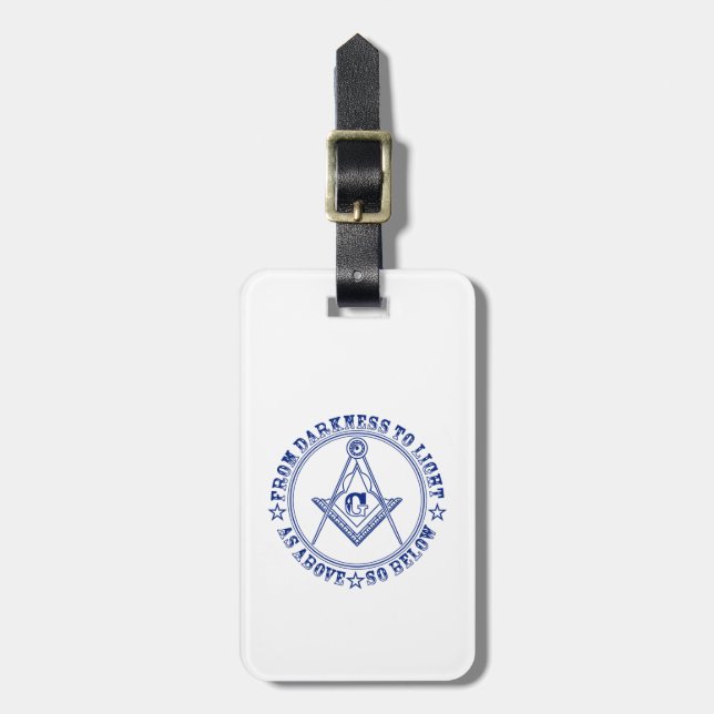 Freemasonry symbol luggage tag (Front Vertical)