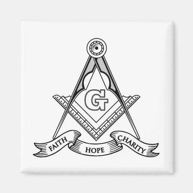 Freemasonry symbol magnet (Front)