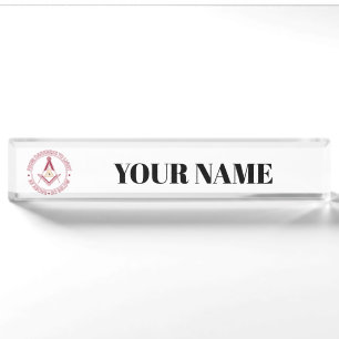 Freemasonry symbol nameplate