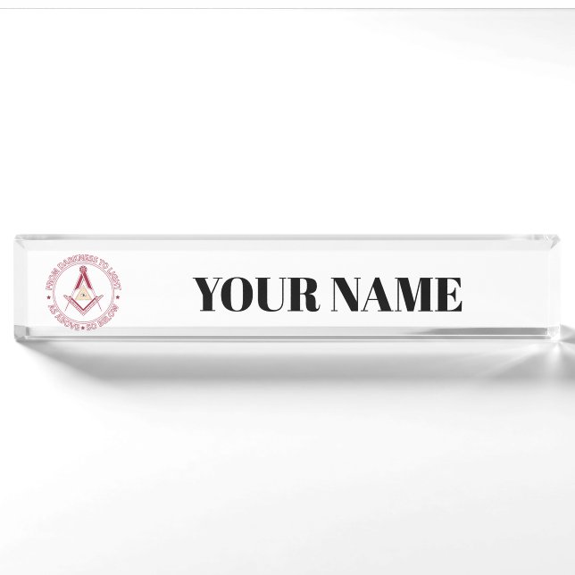 Freemasonry symbol nameplate (Front)