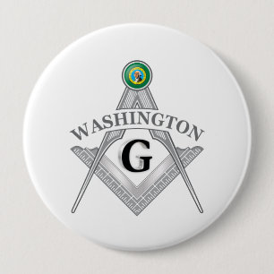 Freemasonry symbol of the state of Washington 4 Inch Round Button