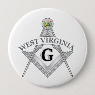  Freemasonry symbol of the state of West Virginia 4 Inch Round Button