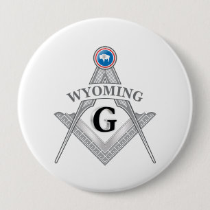 Freemasonry symbol of the state of Wyoming 4 Inch Round Button