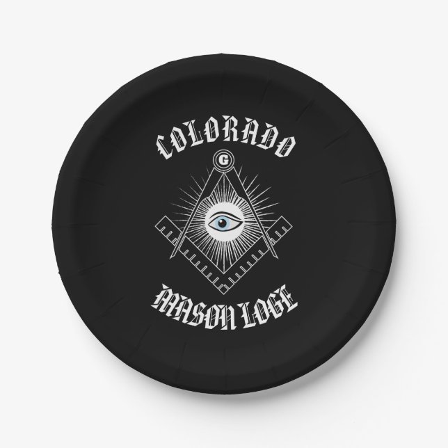 Freemasonry symbol paper plate (Front)