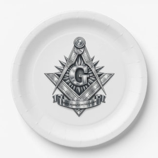Freemasonry symbol paper plate