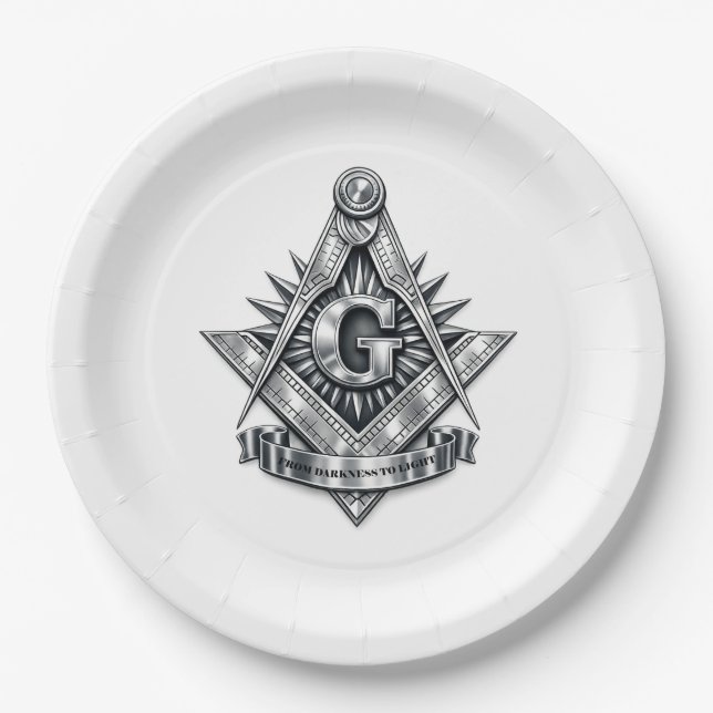 Freemasonry symbol paper plate (Front)