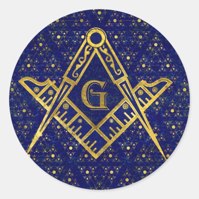 Freemasonry symbol Square and Compasses Classic Round Sticker (Front)