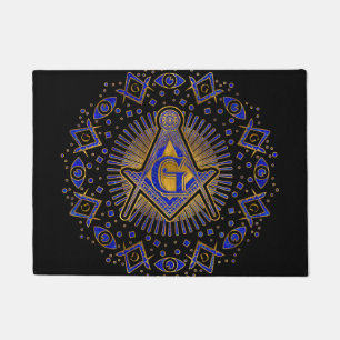 Freemasonry symbol Square and Compasses Doormat