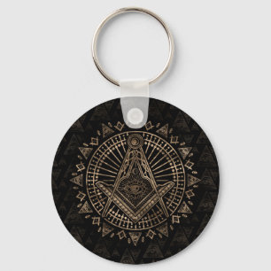 Freemasonry symbol Square and Compasses Keychain