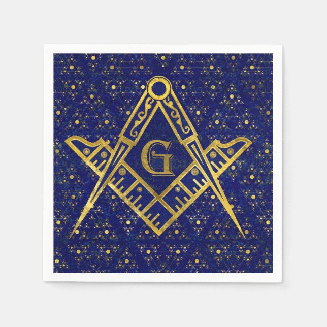 Freemasonry symbol Square and Compasses Napkin (Front)