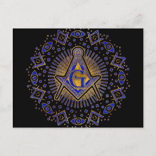 Freemasonry symbol Square and Compasses Postcard