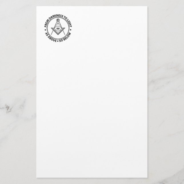 Freemasonry symbol stationery (Front)