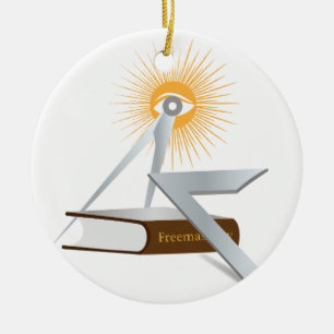 Freemasonry symbols ceramic ornament
