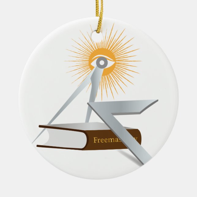 Freemasonry symbols ceramic ornament (Front)