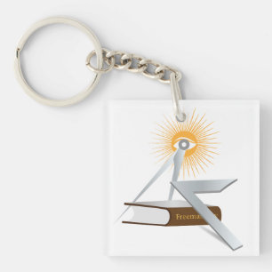 Freemasonry symbols keychain