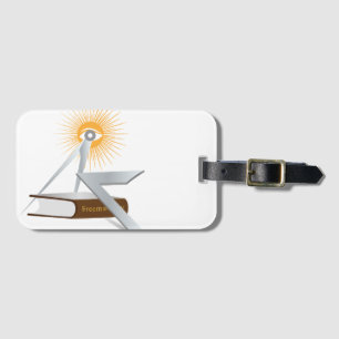 Freemasonry symbols luggage tag