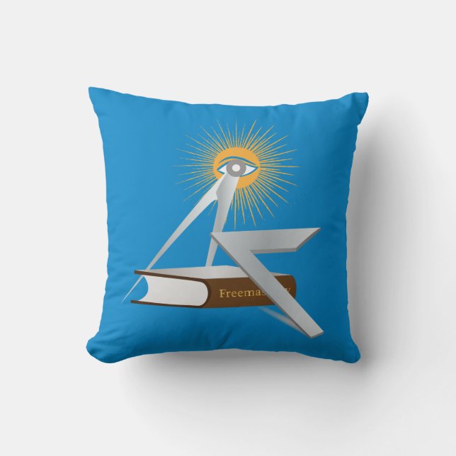 Freemasonry symbols throw pillow (Front)