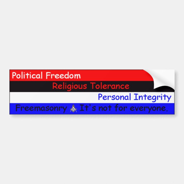 FreemasonryItsNotForEveryone Bumper Sticker (Front)