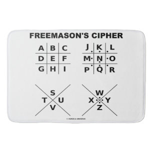 Freemason's Cipher Cryptography Deciphering Code Bath Mat