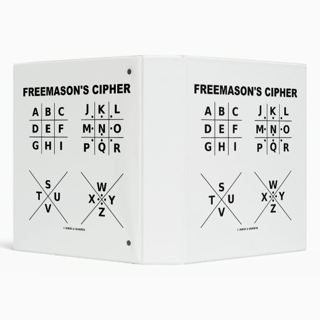 Freemason's Cipher Cryptography Substitution Binder (Background)