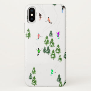 Freeride Alpine Skiers Skiing Illustration Party   Case-Mate iPhone Case