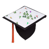 Freeride Alpine Skiers Skiing illustration Ski Graduation Cap Topper