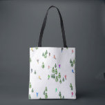 Freeride Alpine Skiers Skiing illustration Ski Tote Bag<br><div class="desc">Cool winter themed skier pattern design with skiers skiing down alpine ski resort slopes among snow covered fir trees in alps. Freeride skiers are wearing colourful vintage retro ski suits, skiing downhill with skis on a white snowy mountain landscape background. Wonderful winter sport fun gift for a skier in your...</div>