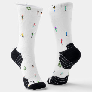 Freeride Alpine Skiers Skiing Illustration   Socks
