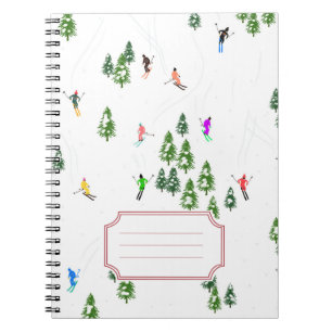 Freeride Alpine Skiers Skiing Name Sticker Notebook
