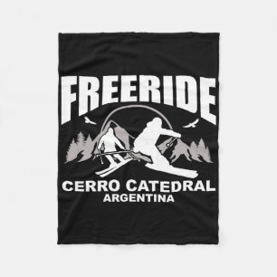 Freeride Skiing Cerro Catedral Argentina Fleece Blanket