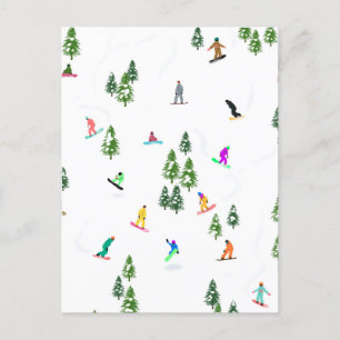 Freeride Snowboard Snowboarder Snowboarding Postcard