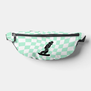 Freeride Snowboarder Cartoon Chequered    Fanny Pack