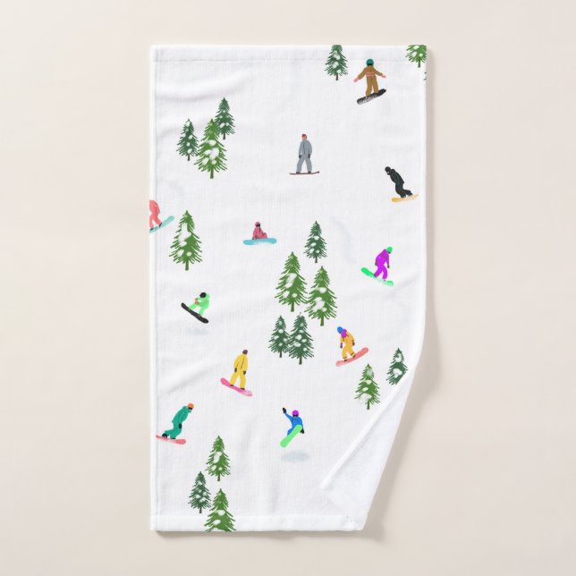 Freeride Snowboarder Illustration de snowboard (Serviette à main)