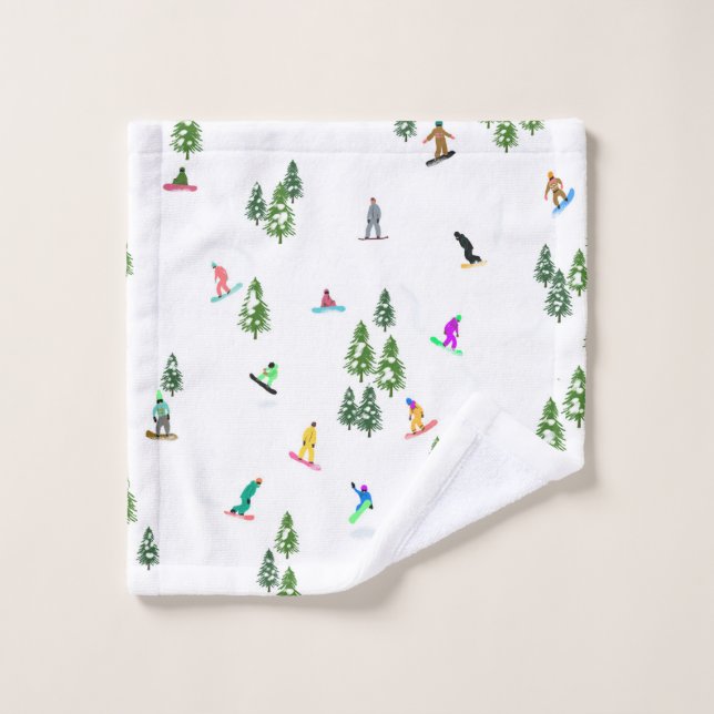 Freeride Snowboarder Illustration de snowboard (Gant de toilette)