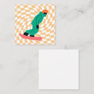 Freeride Snowboarder In Green Suit Chequered    Enclosure Card