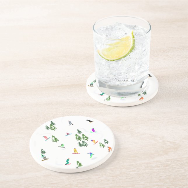 Freeride Snowboarder Snowboarding Illustration   Coaster (Side)