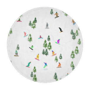 Freeride Snowboarder Snowboarding Illustration   Cutting Board
