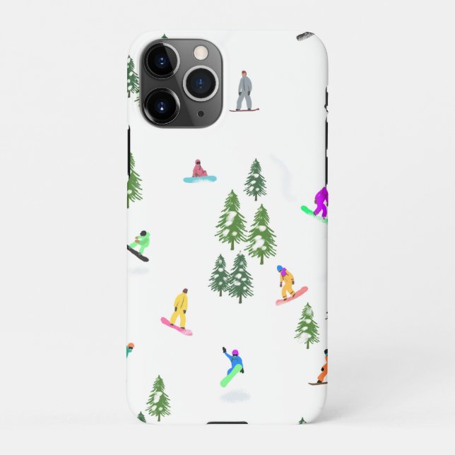 Freeride Snowboarder Snowboarding Illustration   iPhone Case (Back)
