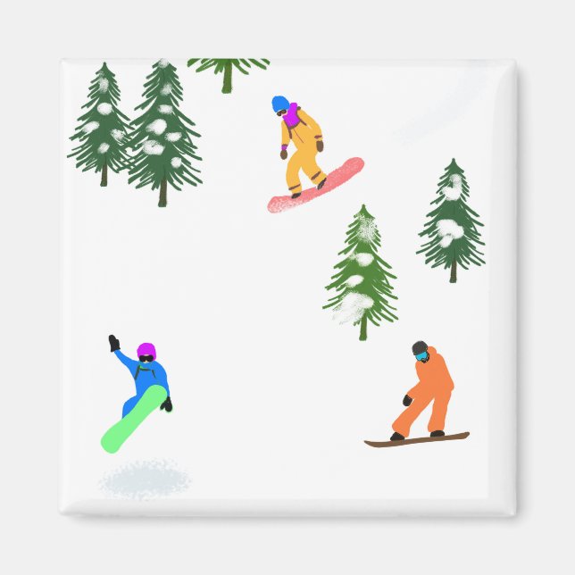 Freeride Snowboarder Snowboarding  Magnet (Front)