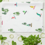 Freeride Snowboarders Snowboarding Design Kitchen Towel<br><div class="desc">Cool whimsical illustration art of colourful snowboarders,  snowboarding downhill in mountains among pine,  spruce,  fir trees on fresh snow powder. Snowboard and xmas outdoor sport in a winter forest. Snowboarder gifts. Snowboarding Christmas decor.</div>