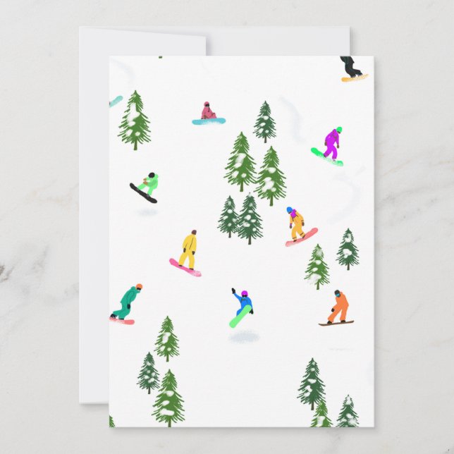 Freeride Snowboarders Snowboarding Xmas  Invitation (Front)