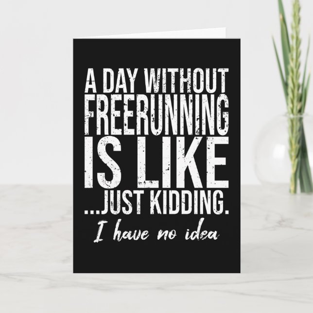 Freerunning funny sports gift card (Front)