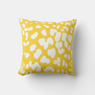 Freesia and White Leopard Print Throw Pillow